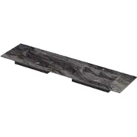Ink Post Wastafel keramische slab envelop bak dubbel 2 kraangaten 180x45x1 Venice brown glossy