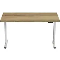 Euroseats Economy Zit-sta-bureau Rechthoekig Naturel Eiken T-Voet 1.600 (B) x 800 (D) x 1.275 (H) mm Metaal