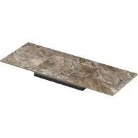 Ink post wastafel keramische slab envelop bak midden met 1 kraangat 120x45x1 earth glossy