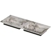 Ink Post Meubelwastafel 120x45cm Keramische Slab - Dubbel - 2 Kraangaten - Island Glossy - Keramiek - 8718835383817 - Rechthoekig - Wastafels,