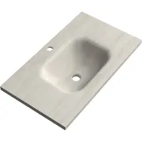 Brauer Dune Medium Meubelwastafel 81x46cm Sintered Stone - 1 Kraangat - Ivory Travertin - 8721357900417 - Rechthoekig - Wastafels, Meubelwastafels