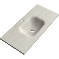 Brauer Dune Medium wastafel 100 cm met 1 wasbak en 1 kraangat Sintered Stone Ivory Travertin