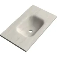 Brauer Dune Medium wastafel 80 cm met 1 wasbak en 0 kraangaten Sintered Stone Ivory Travertin