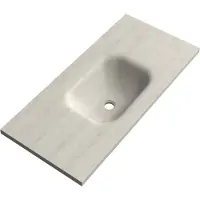 Brauer dune medium wastafel 100 cm met 1 wasbak en 0 kraangaten sintered stone ivory travertin