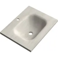 Brauer dune medium wastafel 60 cm met 1 wasbak en 1 kraangat sintered stone ivory travertin