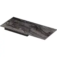 Ink Post Wastafel keramische slab envelop bak links met 1 kraangat 100x45x1 Venice brown glossy