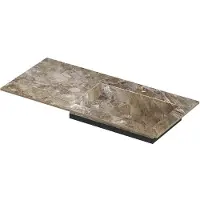 Ink Post Wastafel keramische slab envelop bak rechts met 1 kraangat 100x45x1 Earth glossy