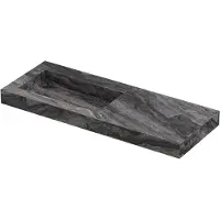 Ink Pitch Meubelwastafel 120x45cm Keramische Slab - Links - Zonder Kraangat - Venice Brown Glossy - 8718835383688 - Rechthoekig - Wastafels,