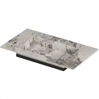 Ink Post Meubelwastafel 80x45cm Keramische Slab - 1 Kraangat - Island Glossy - Keramiek - 8718835383756 - Rechthoekig - Wastafels, Meubelwastafels