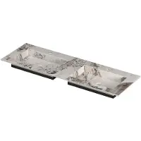 Ink Post Meubelwastafel 140x45cm Keramische Slab - Dubbel - 2 Kraangaten - Island Glossy - Keramiek - 8718835383831 - Rechthoekig - Wastafels,