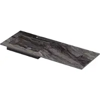Ink Post Wastafel keramische slab envelop bak links met 1 kraangat 120x45x1 Venice brown glossy