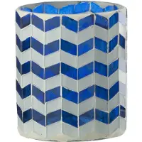 J-Line kaarshouder - glas - blauw/wit - medium