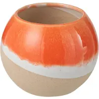 J-Line vaas Bal - keramiek - oranje/naturel - small