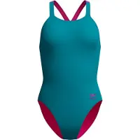 Speedo Female Solid Powerback Swimsuit Blauw UK 32 Vrouw
