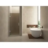 Wiesbaden Nisdeur less 90x200 cm 8 mm nano vintage brons glas chroom