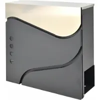 AWTOOLS 53 - Brievenbus - Modern Design - Antraciet/Zilver - Inclusief Gazet Houder