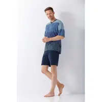 Hajo heren shortama blauw met streepjes | Maat 58