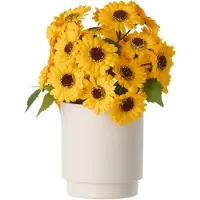 J-Line zonnebloem - kunststof - warmgeel/wit