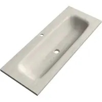 Brauer Dune Medium Meubelwastafel 120x46,5cm Sintered Stone - 1 Kraangat - Ivory Travertin - 8721357900370 - Rechthoekig - Wastafels, Meubelwastafels