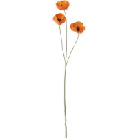 J-Line bloem Klaproos - textiel - oranje - 6 stuks
