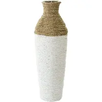 J-Line vaas - zeegras - wit/naturel