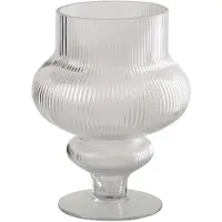 J-Line vaas Ada Geribbeld - glas - transparant - small