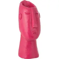 J-Line vaas Gezicht - cement - fuchsia