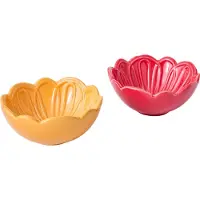 J-Line schaal Bloem - porselein - mix - medium - doos van 2
