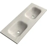 Brauer dune medium wastafel 120 cm met 2 wasbakken en 0 kraangaten sintered stone ivory travertin