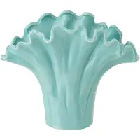 J-Line Vaas Bloem Turquoise 24 X 13 X 19,5 Cm