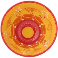 J-Line schaal keramiek medium oranje/rood - 22 cm - 10 cm
