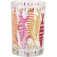 J-Line theelichthouder Vis - glas - roze/oranje - large