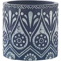 J-Line kaars - Citronella - keramiek - blauw/wit - large
