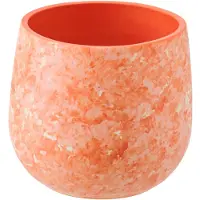 J-Line bloempot - keramiek - oranje/wit - small