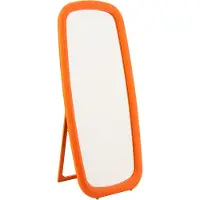J-Line spiegel Rechthoek - polyresin - hout - oranje