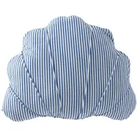 J-Line kussen Schelp Gestreept - polyester - blauw/wit