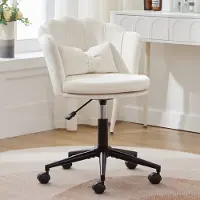 STILVORA Bureaustoel 55 X 62 X 73 Tot 83 Cm - In Hoogte Verstelbaar En 360 Graden Draaibaar - Met Lendenkussen - Velvet Beige