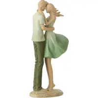 J-Line decoratie Koppel Man + Vrouw - polyresin - groen/ecru