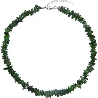 Cavill - Zilveren Halsketting met Nefriet 315 ct - 925 Sterling Zilver - Verstelbare Groene Natuurlijke Edelsteen - Tijdloos & Elegant Design