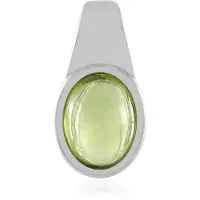Cavill - Zilveren Hanger 925 Sterling Zilver - Peridoot Ovaal 1 406 Ct - Modern Elegant Design - Groene Edelsteen 15x8 mm