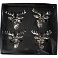 Mars & More Servet Ring hert zilver 6x7x6cm (set of 4)