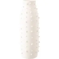 J-Line vaas Ruby Stippen - steengoed - wit - large