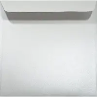 Netuno Metallic (parelmoer) witte enveloppen vierkant K4-156 - 156 x 156 mm - 25 stuks - NK natgelijmde - 120 gram - Majestic -
