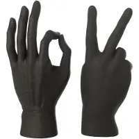 J-Line decoratie Beeldje Gebarentaal - polyresin - zwart - set van 2