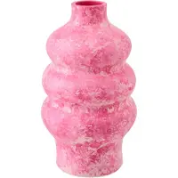 J-Line vaas - keramiek - roze/wit - small