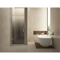 Wiesbaden Nisdeur Links Less 70x200 cm 8 mm Nano Spiegelrook- Naar Helder Glas Chroom