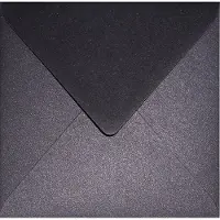 Netuno Metallic (parelmoer) zwarte enveloppen vierkant K4-153 - 153 x 153 mm - 25 stuks - NK natgelijmde - 120 gram - Aster Metallic -