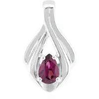 Cavill - Zilveren Hanger - 925 Sterling Zilver met Palladium - 0,51 ct Peervormige Roshoit Granaat uit Mozambique - Elegante Dameshanger 18x10 mm