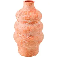 J-Line vaas - keramiek - oranje/wit - small