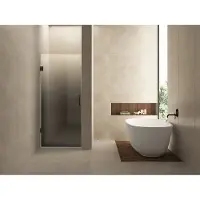 Wiesbaden Nisdeur links less 80x200 cm 8 mm nano spiegelrook- naar helder glas gunmetal